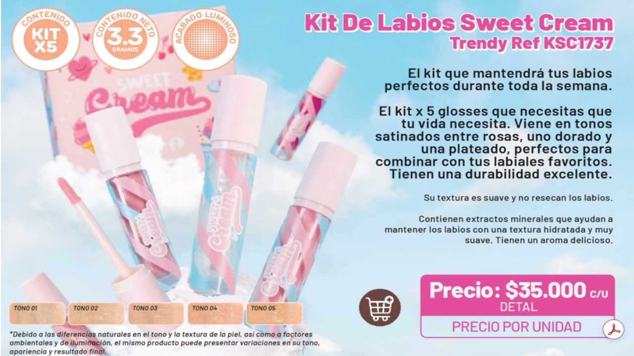 KIT DE LABIOS SWEET CREAM